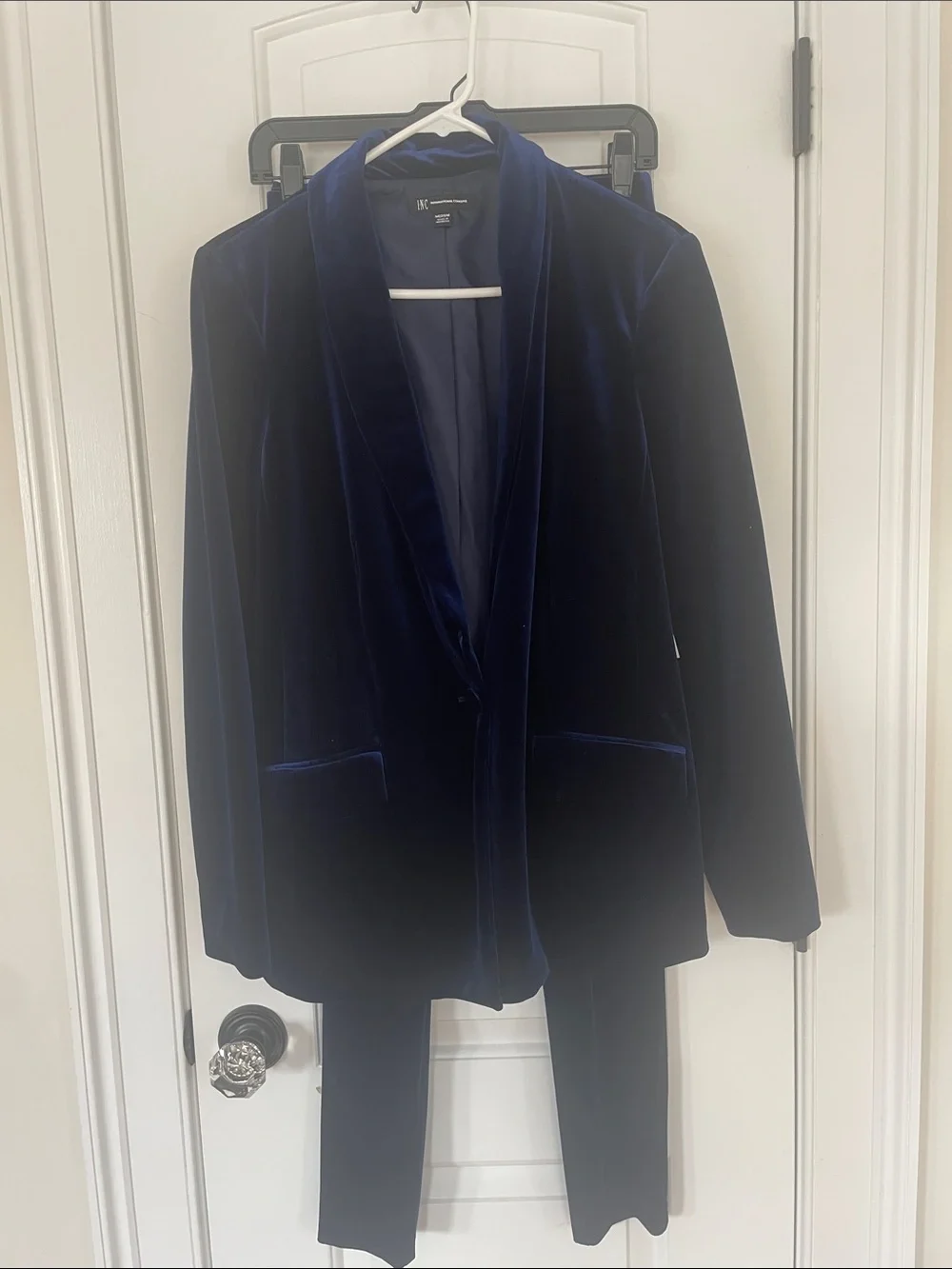 NWT-INC Women's Deep Navy Velvet Blazer&Pants